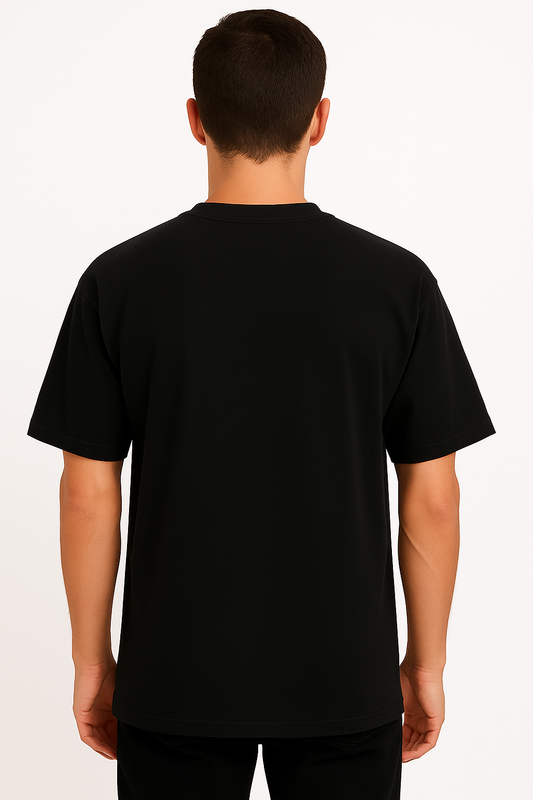 Black Oversize Embroidery Tee(H-0001)