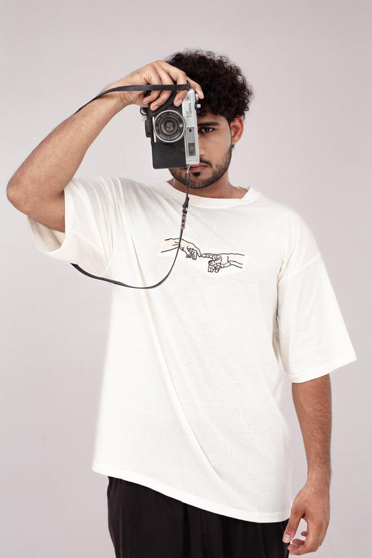 Skin Oversize Embroidery Tee(H0002)